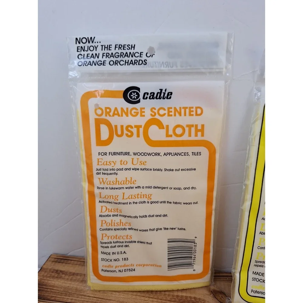 Orange And Lemon Scented‎ Cotton Dust Cloth by Cadie New Old Stock Lot 2 Packs